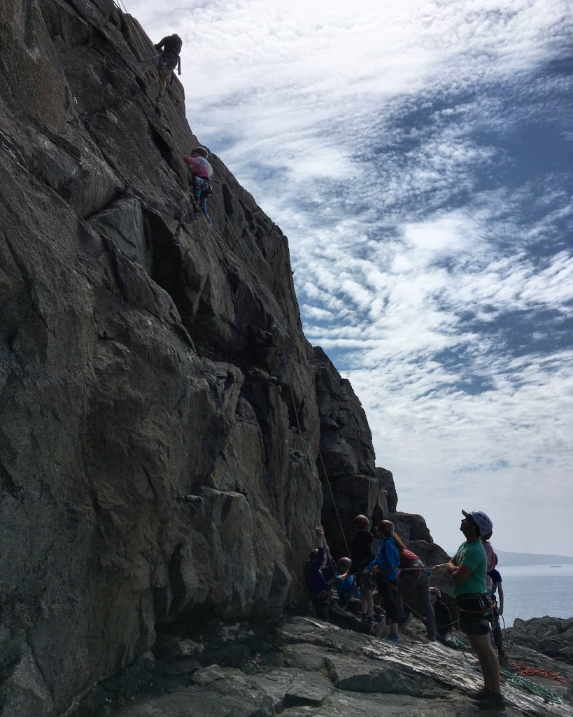 Climbing and abseiling at St Davids Head, Pembrokeshire 