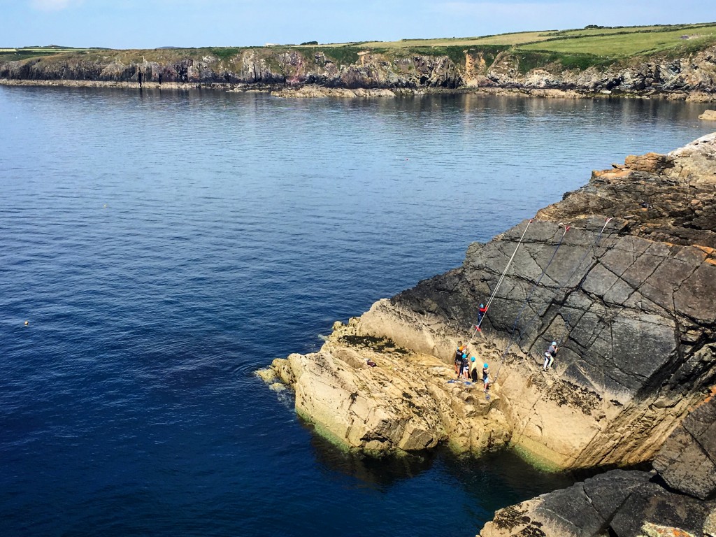 Pen y Cwfwry in the sun with some visiting school groups in Pembrokeshire 