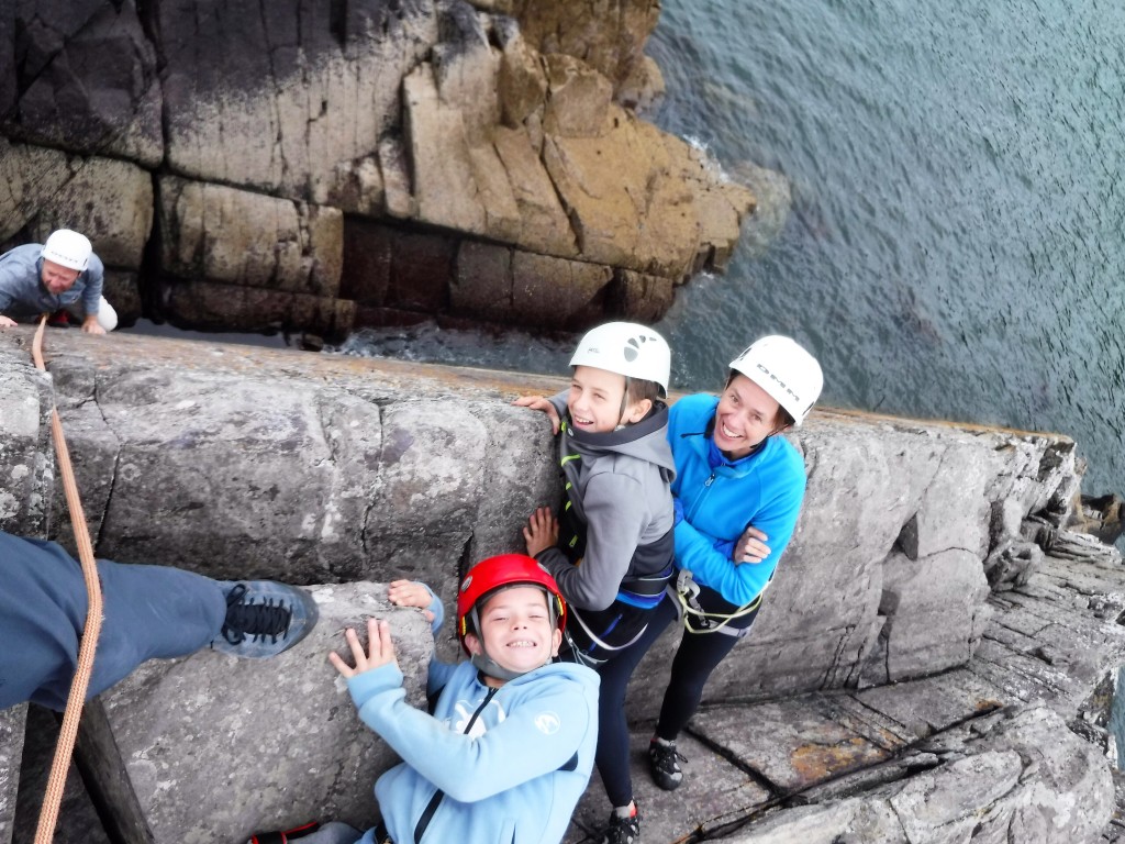 Family day out climbing in Pembrokeshire