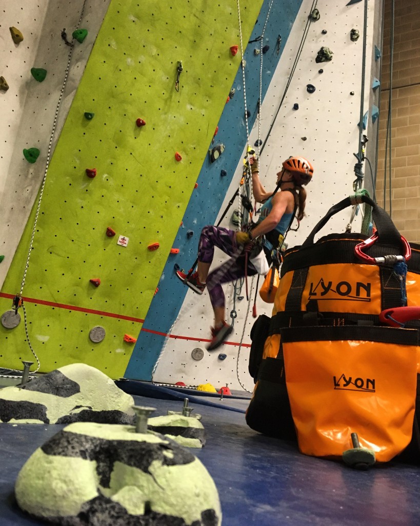 Route setting at the Haverfordwest climbing wall