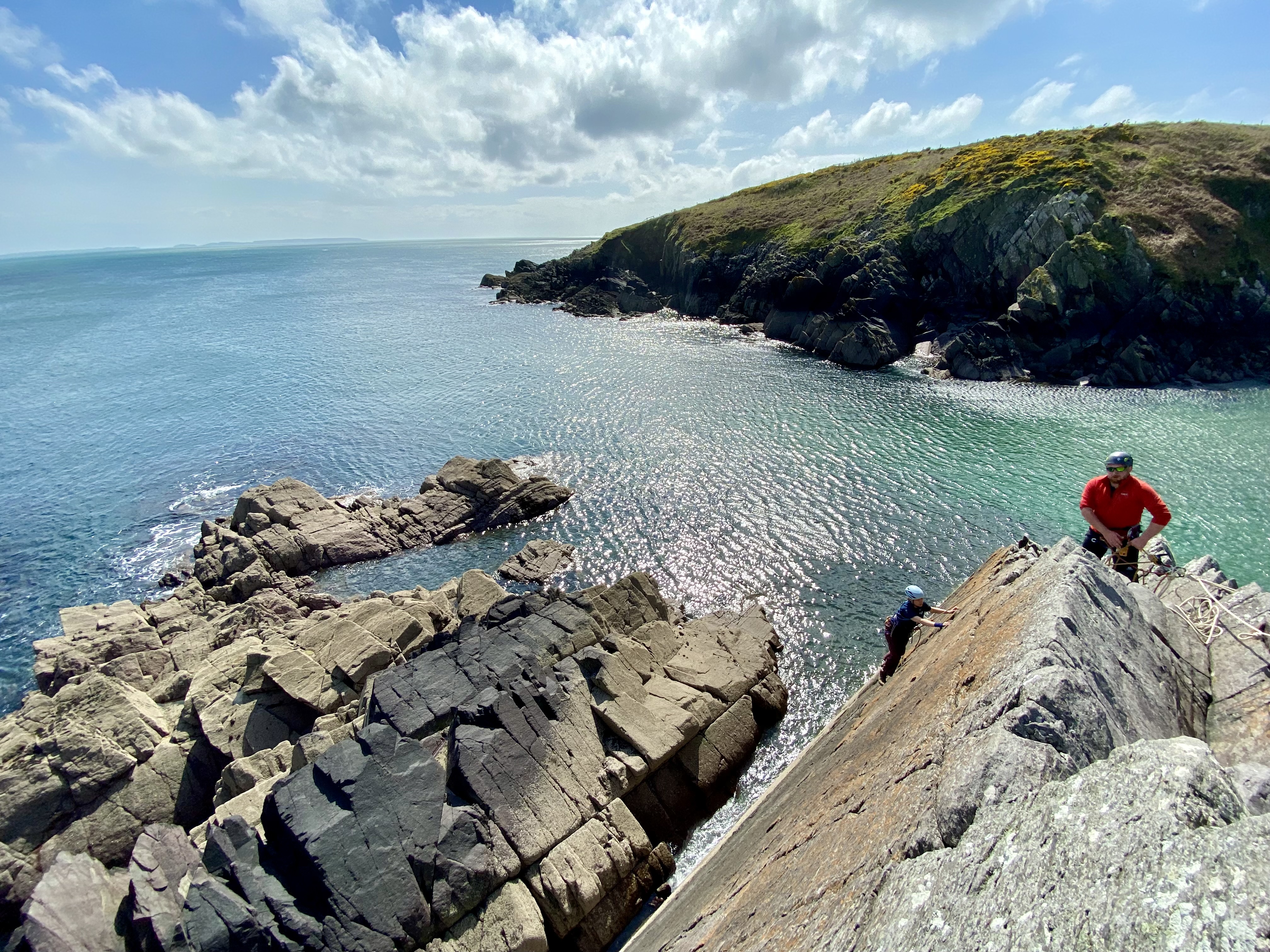 staff training sea cliff climbing